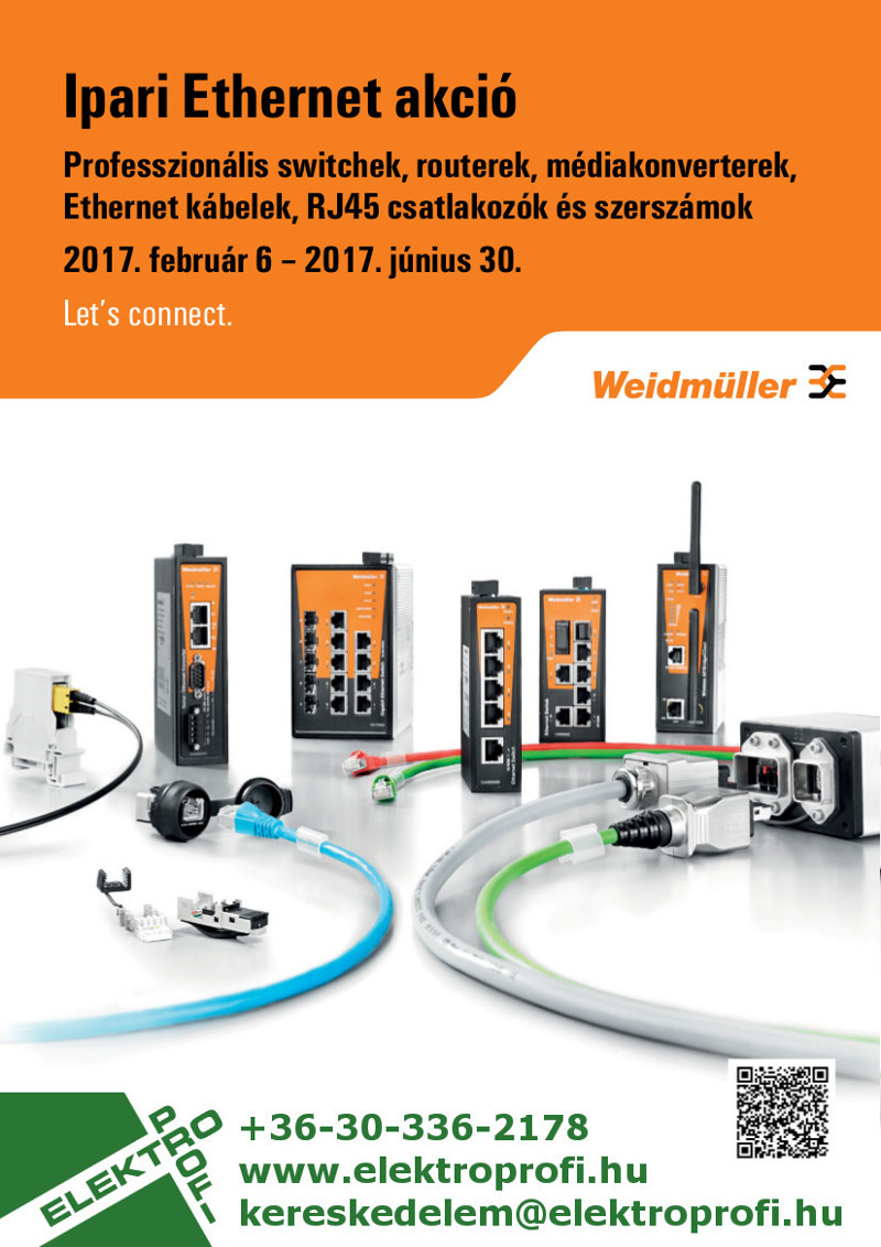 Ipari Ethernet akció. Professzionális switchek, routerek, médiakonverterek, Ethernet kábelek, RJ45 csatlakozók és szerszámok