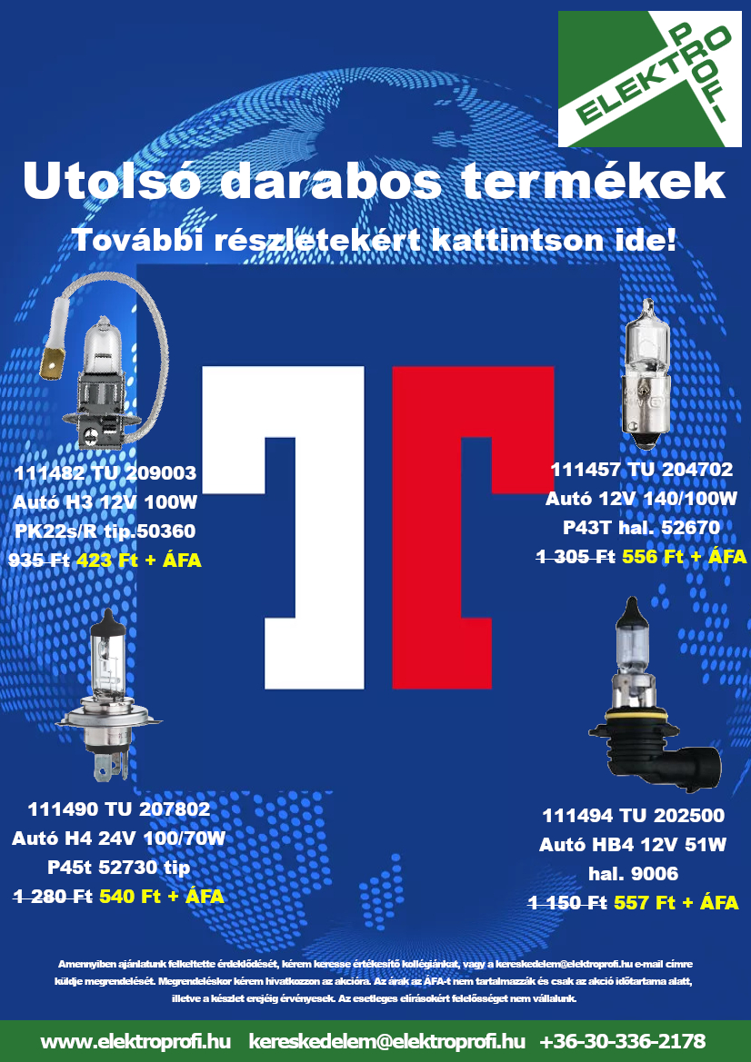 Tungsram utolsó darabok