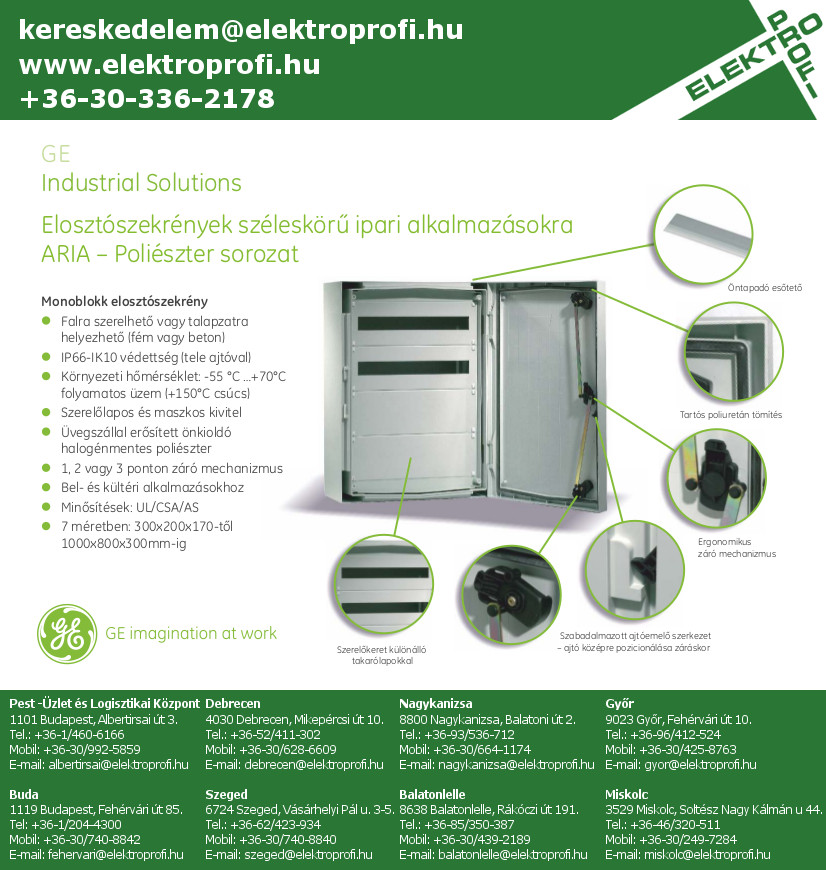 GE Industrial Solutions - ARIA elosztószekrények