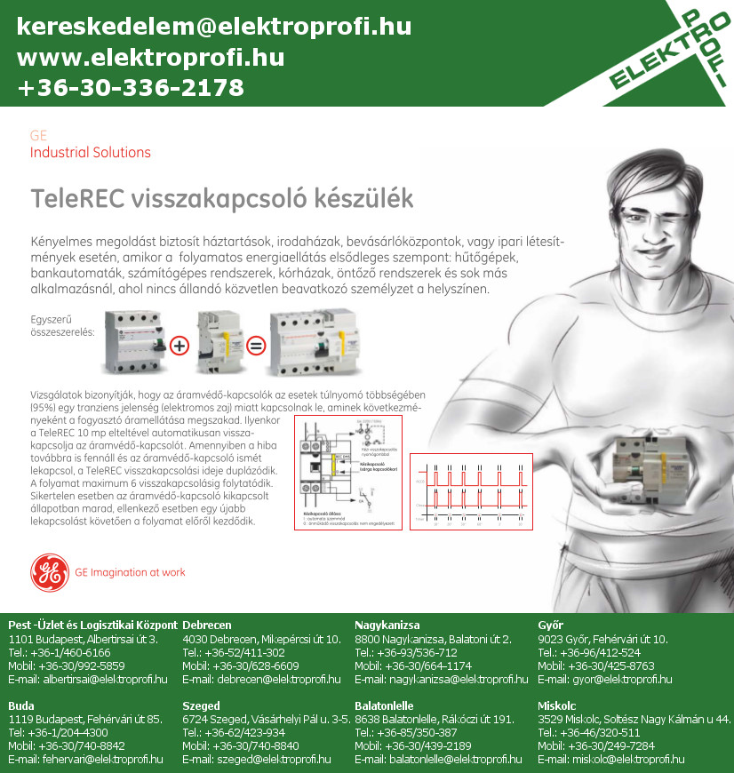 GE Industrial Solutions - TeleREC visszakapcsoló készülék