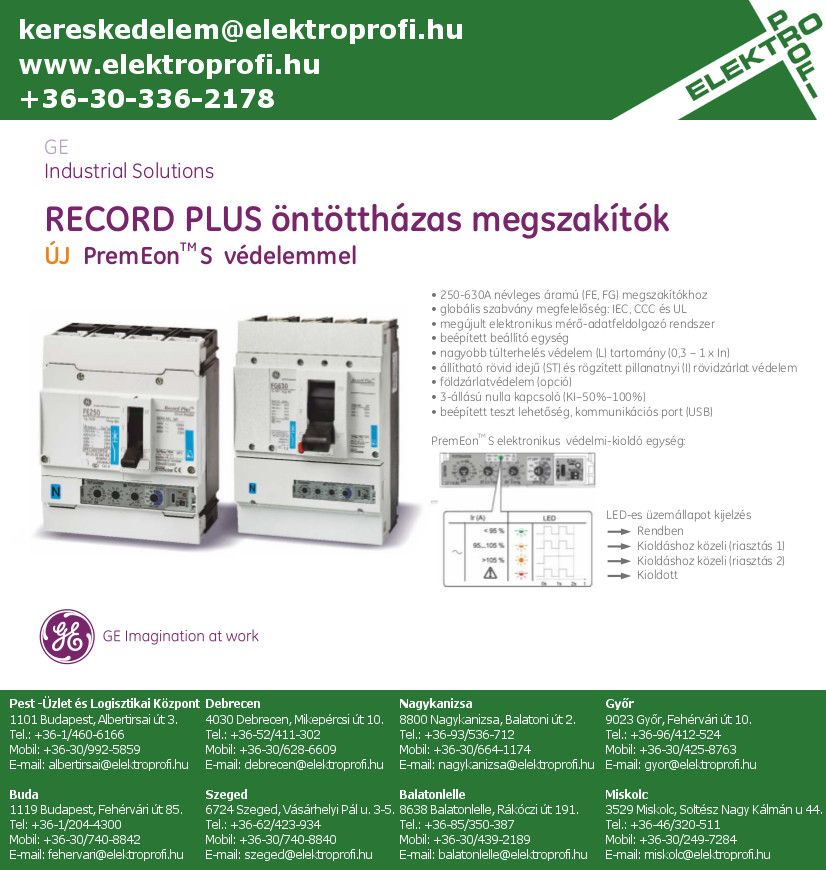 GE Industrial Solutions - RECORD PLUS öntöttházas megszakítók