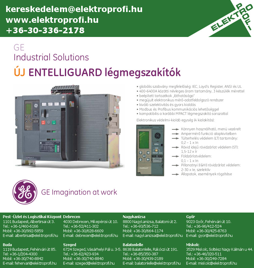 GE Industrial Solutions - ENTELLIGUARD légmegszakítók