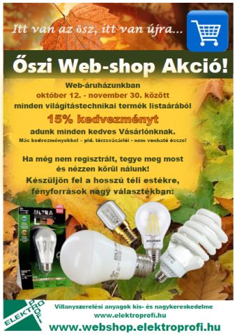 Világítástechnika akció a WEBshopban