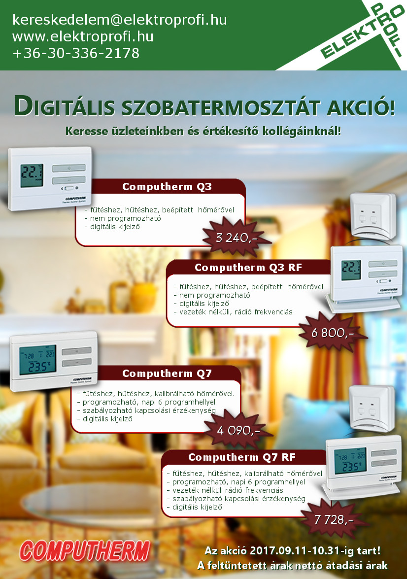 Computherm digitális szobatermosztát akció