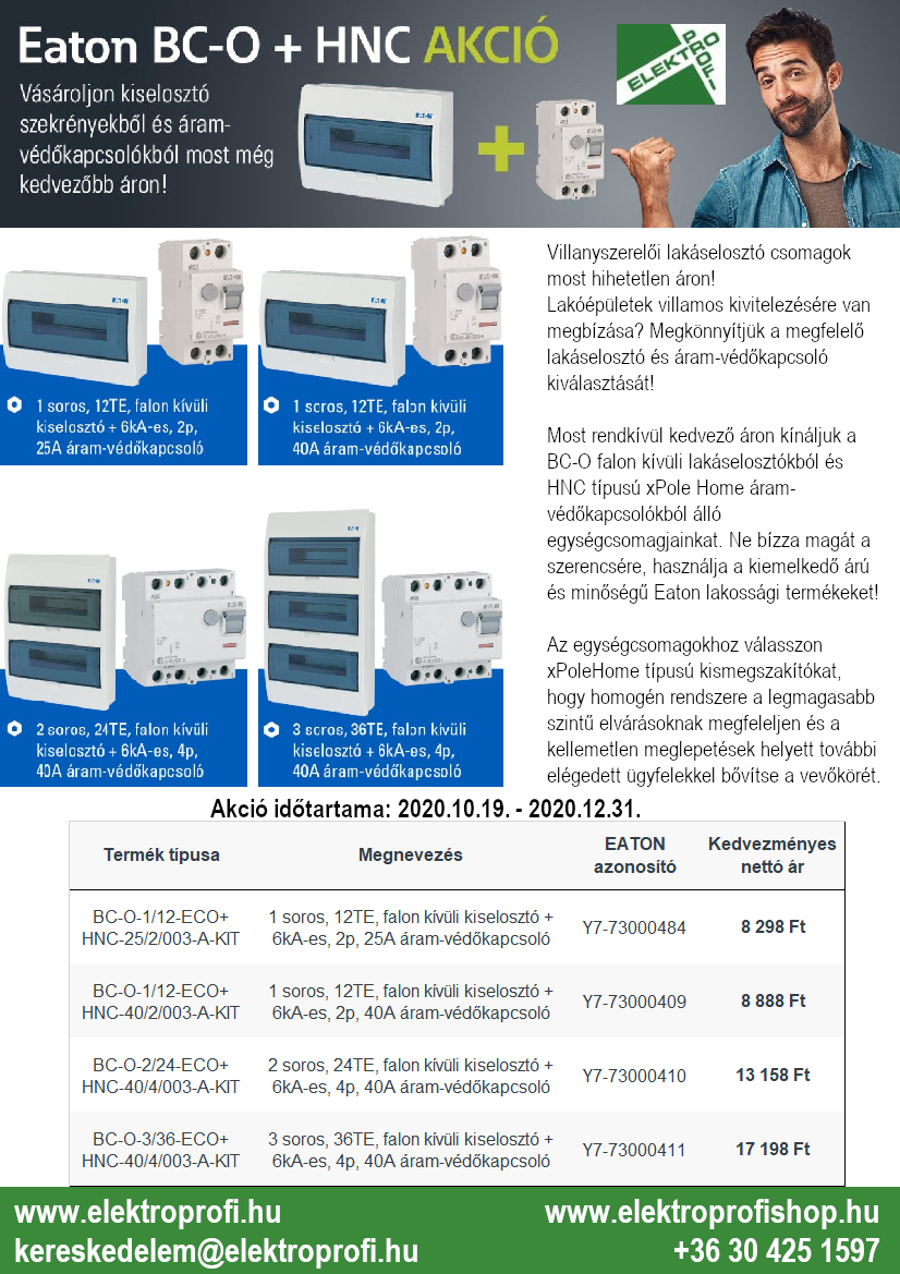 EATON BC-O + HNC AKCIÓ (2020.10.19-2020.12.31)