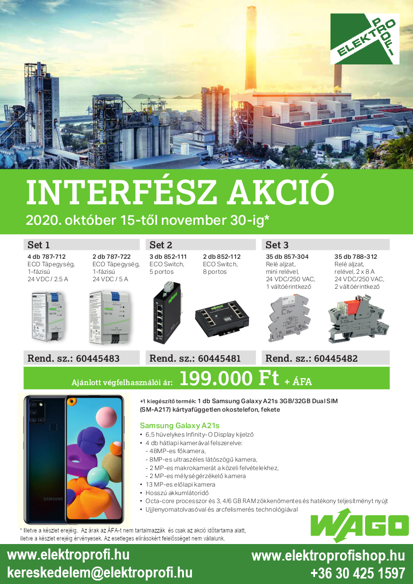 WAGO INTERFÉSZ AKCIÓ (2020.10.15-11.30)